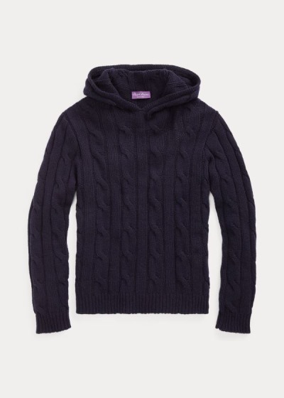 Men's Ralph Lauren Cable-Knit Cashmere Hoodies | 182479GOS